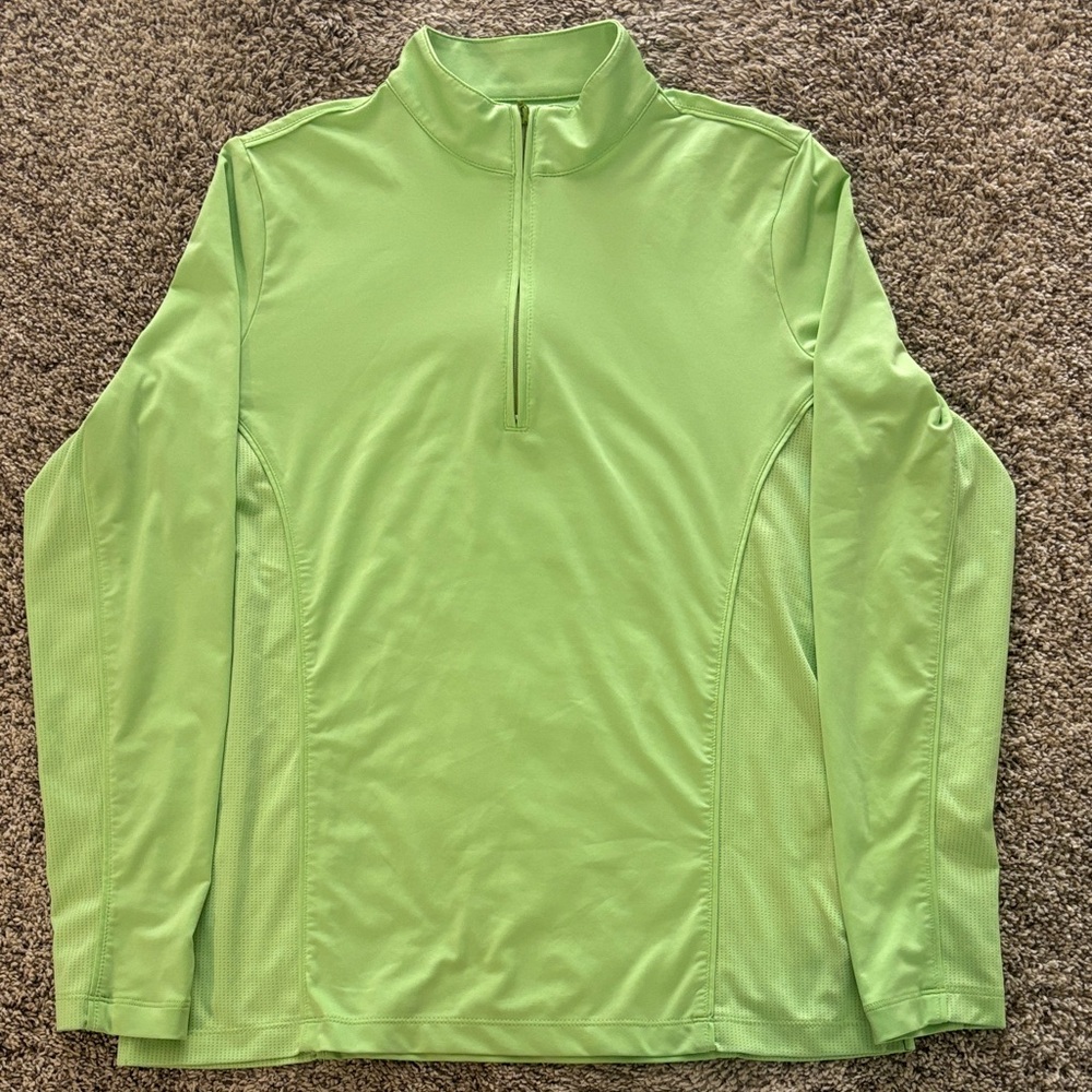 Peter Millar Lime Green 1/4 Zip Performance Pullover